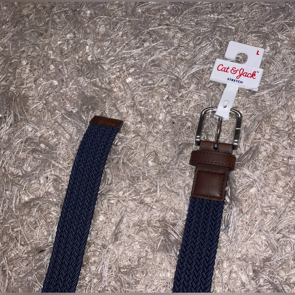 Cat & Jack Navy and Brown Kids belt size Large NWT